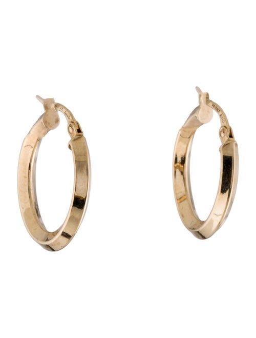 Earrings 14K Oval Knife Edge Hoop Earrings
