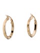 Earrings 14K Oval Knife Edge Hoop Earrings