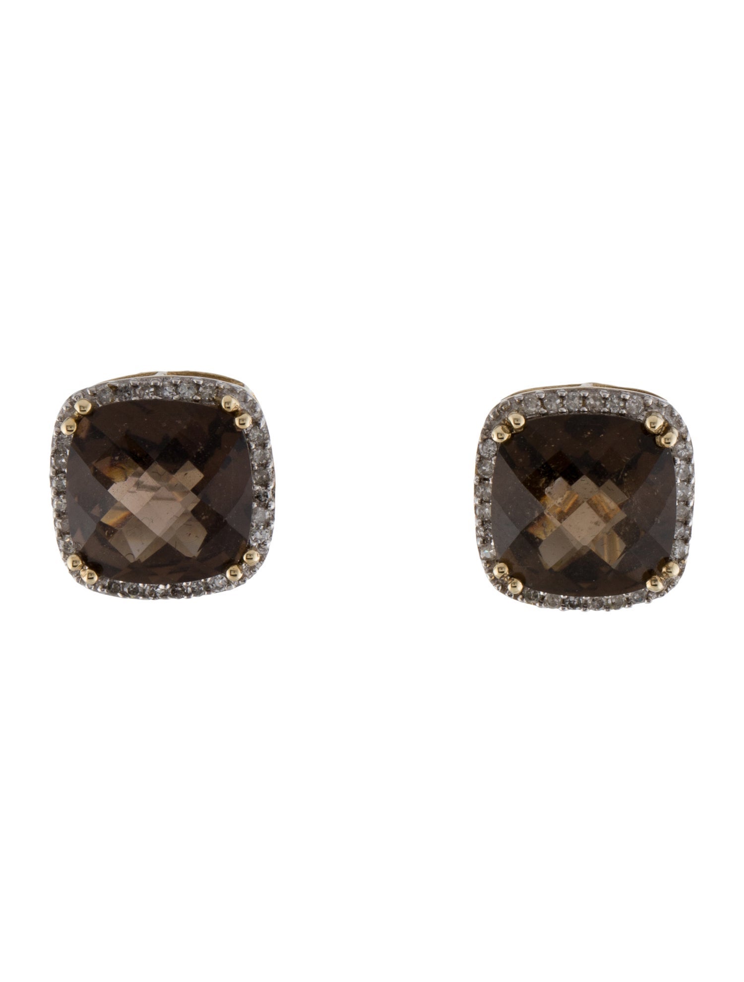 Earrings 10K Quartz & Diamond Earclip