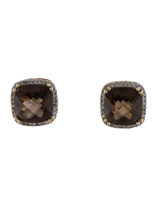 Earrings 10K Quartz & Diamond Earclip Earrings