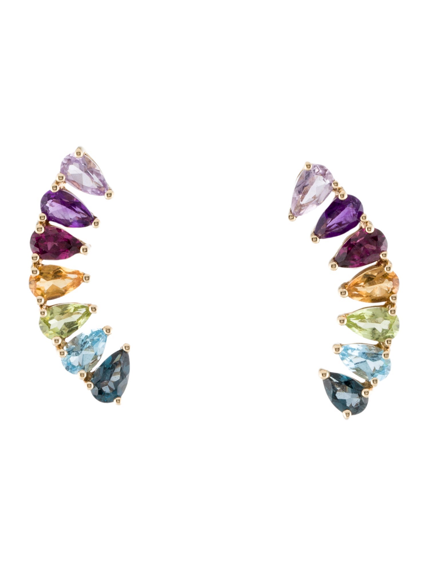 Earrings 14K Multistone