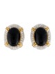 Earrings 14K Onyx & Diamond Earclip Earrings