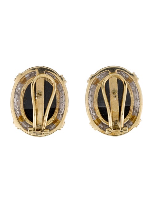 Earrings 14K Onyx & Diamond Earclip Earrings