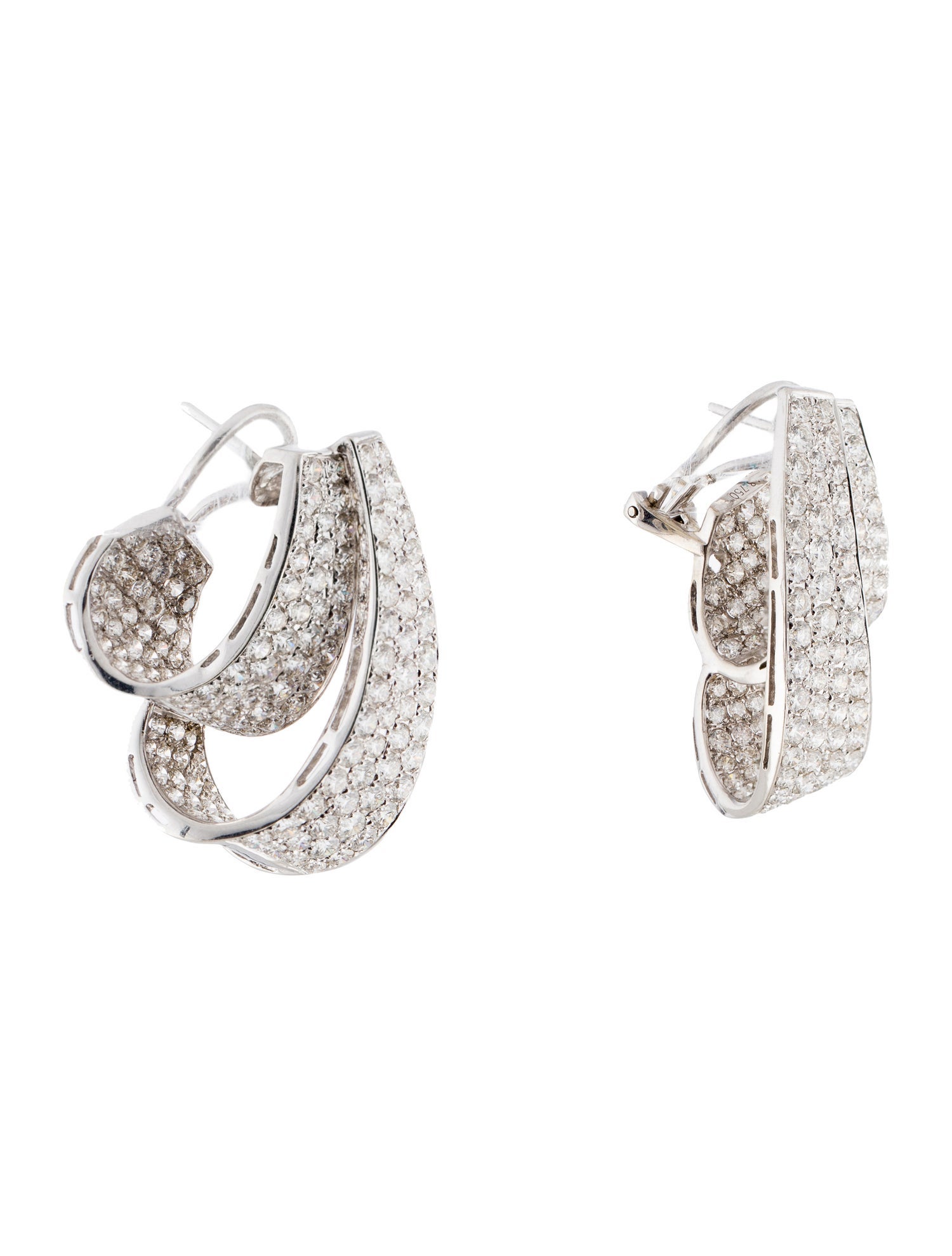 Earrings 18K 8.15ctw Diamond Loop Clip-On