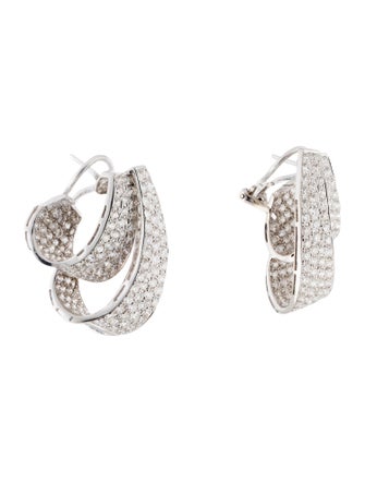 Earrings 18K 8.15ctw Diamond Loop Clip-On Earrings