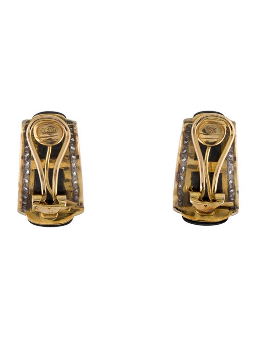 Earrings 14K Nephrite & Diamond Clip-On Earrings