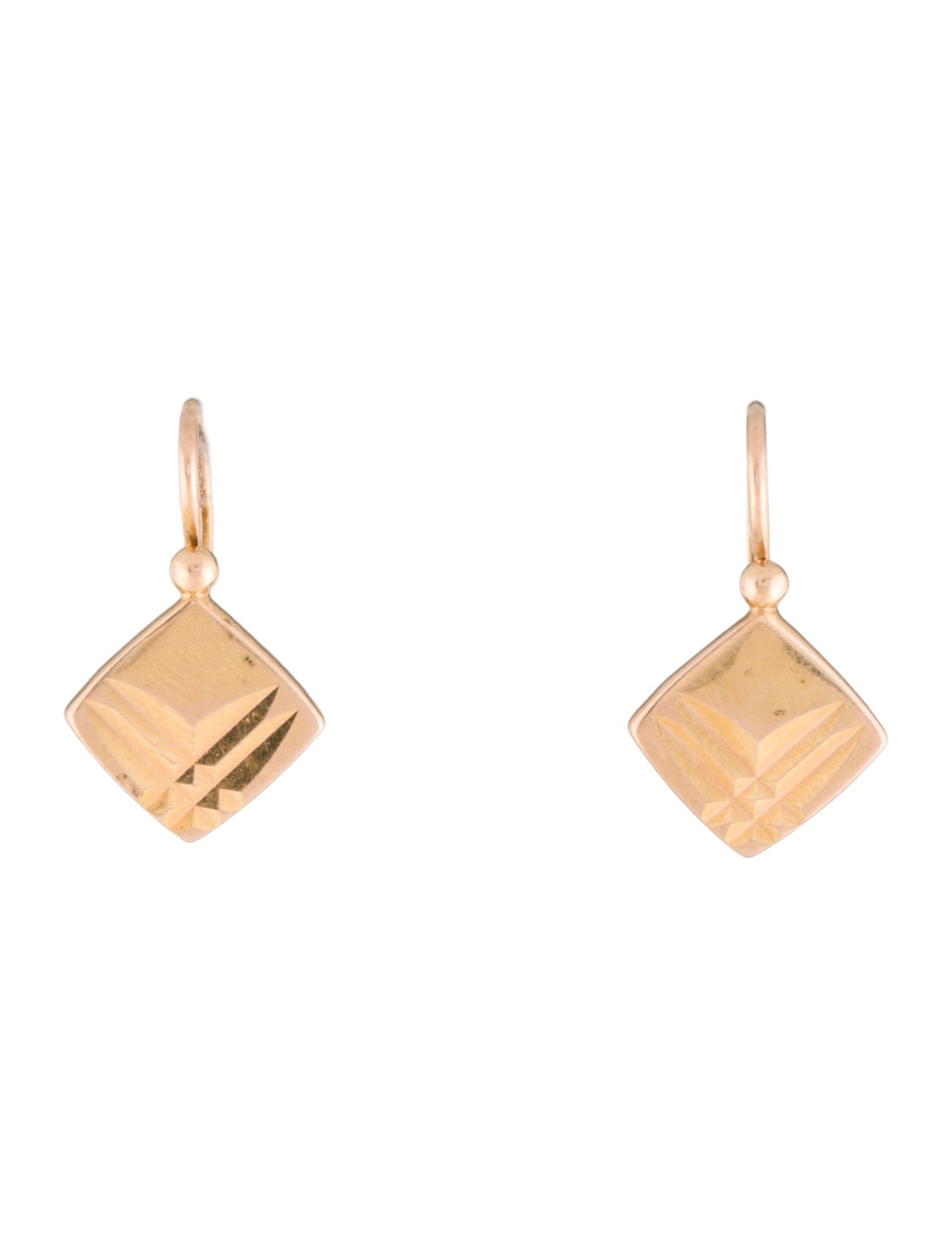 Earrings 14K Square Drop