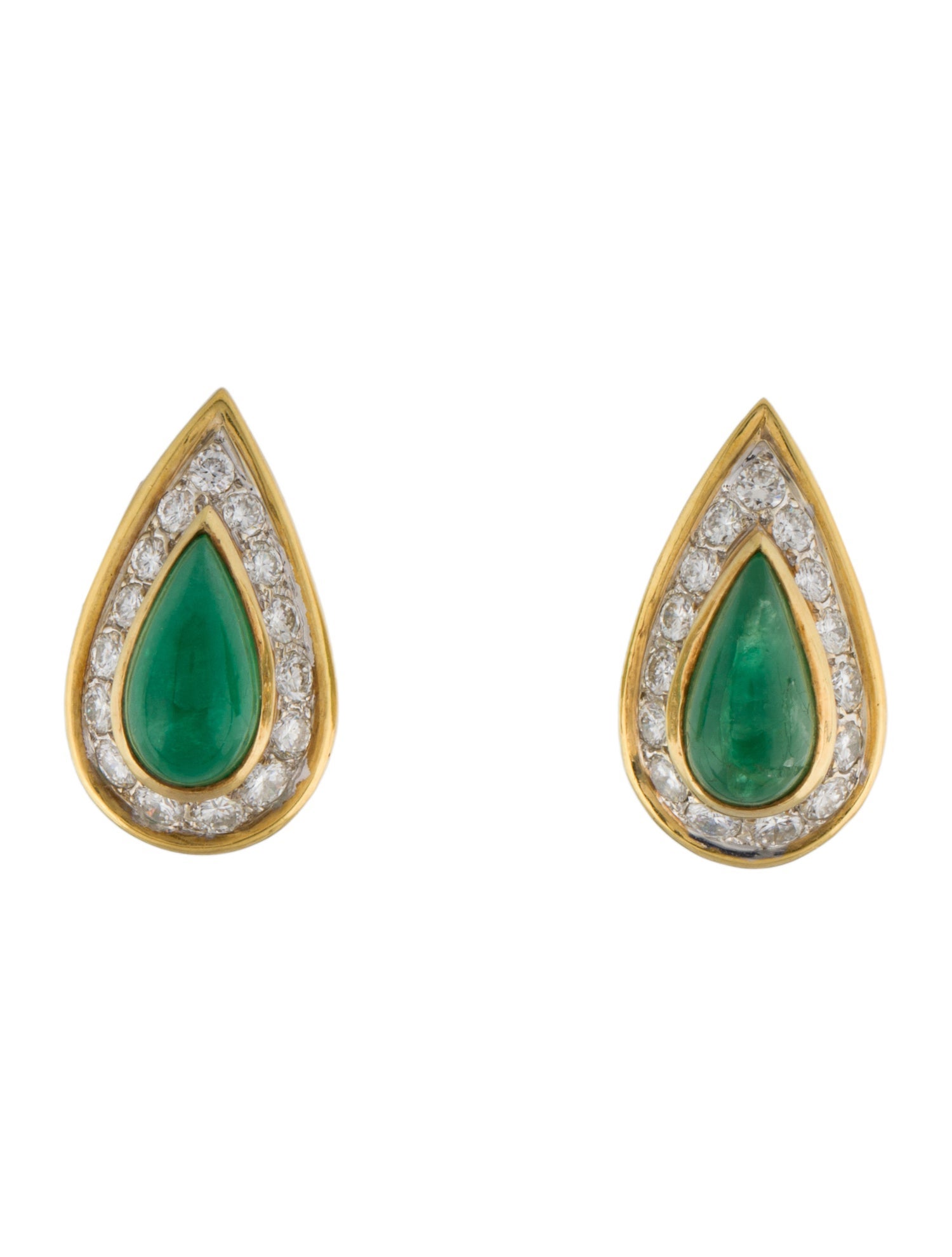 Earrings 18K Diamond-Accented Emerald Earclip