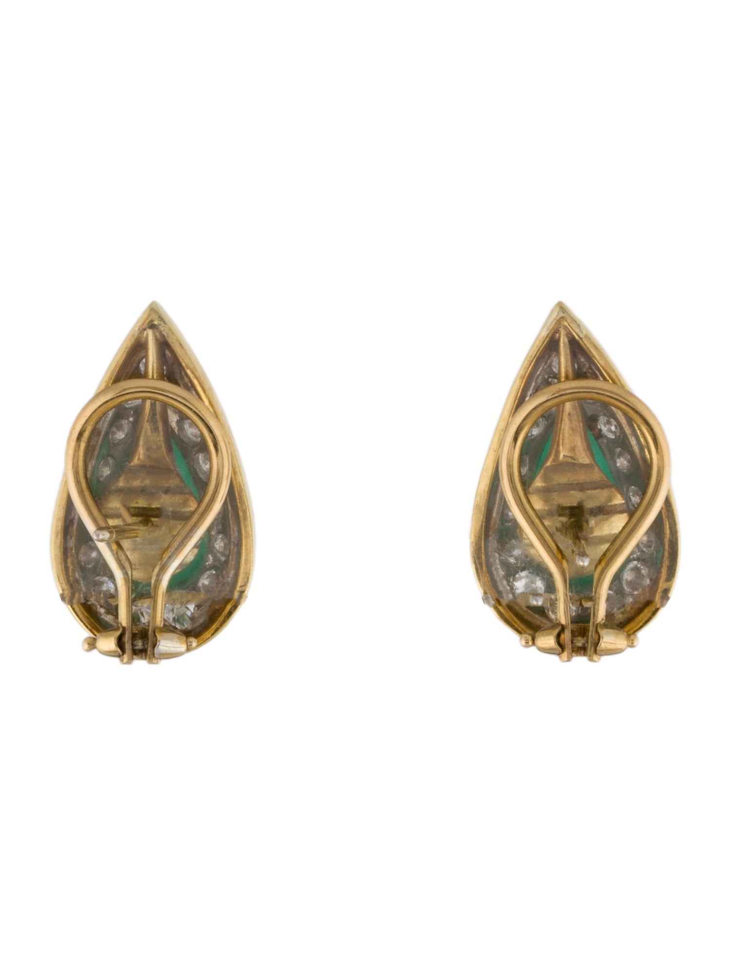 Earrings 18K Diamond-Accented Emerald Earclip