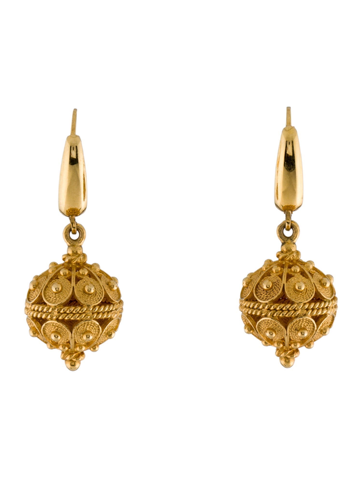Earrings 14K Filigree Drop