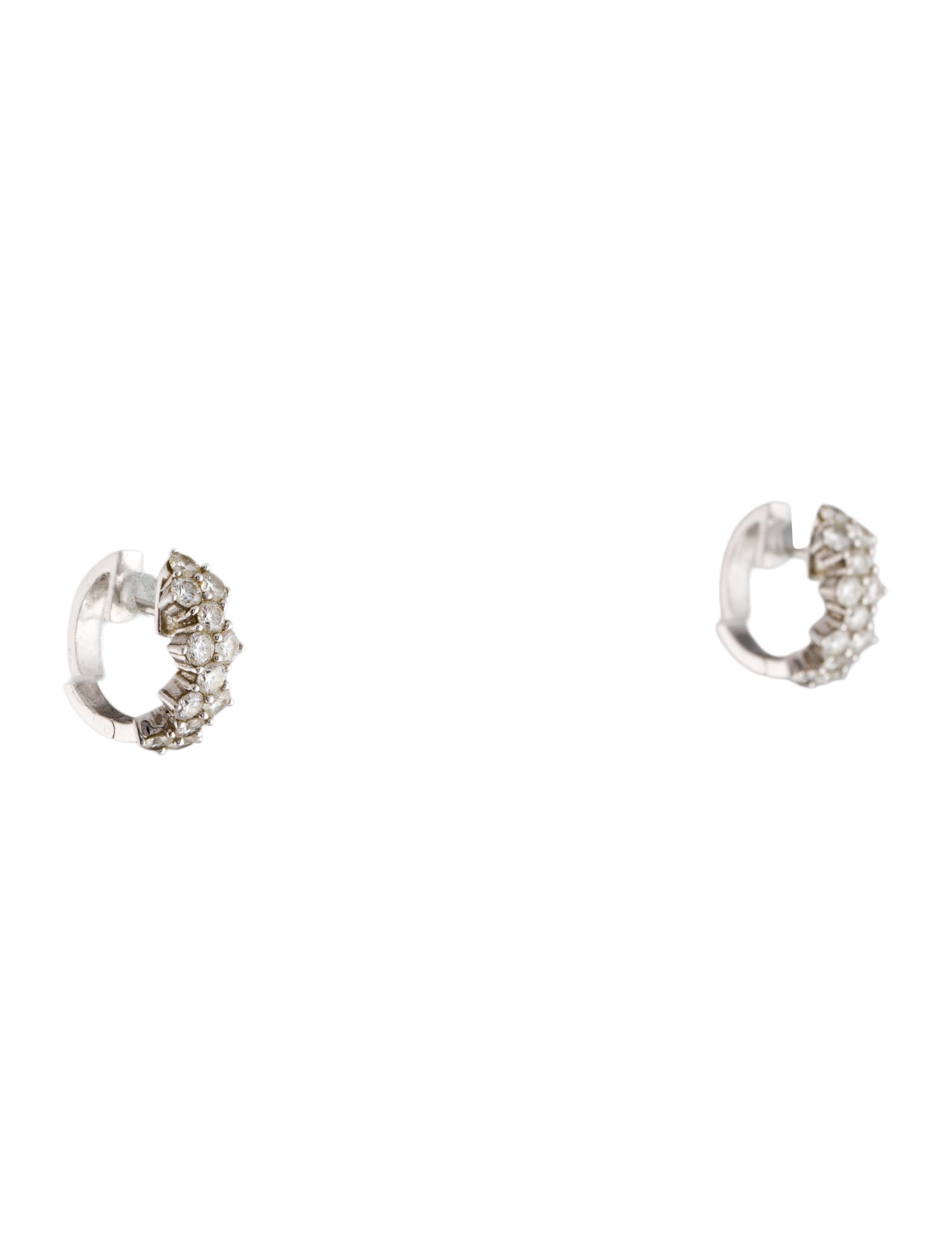 Earrings 18K 1.14ctw Diamond Huggie Hoop