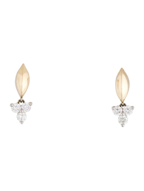 Earrings 14K Diamond Navette Stud Drop Earrings