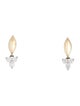 Earrings 14K Diamond Navette Stud Drop Earrings
