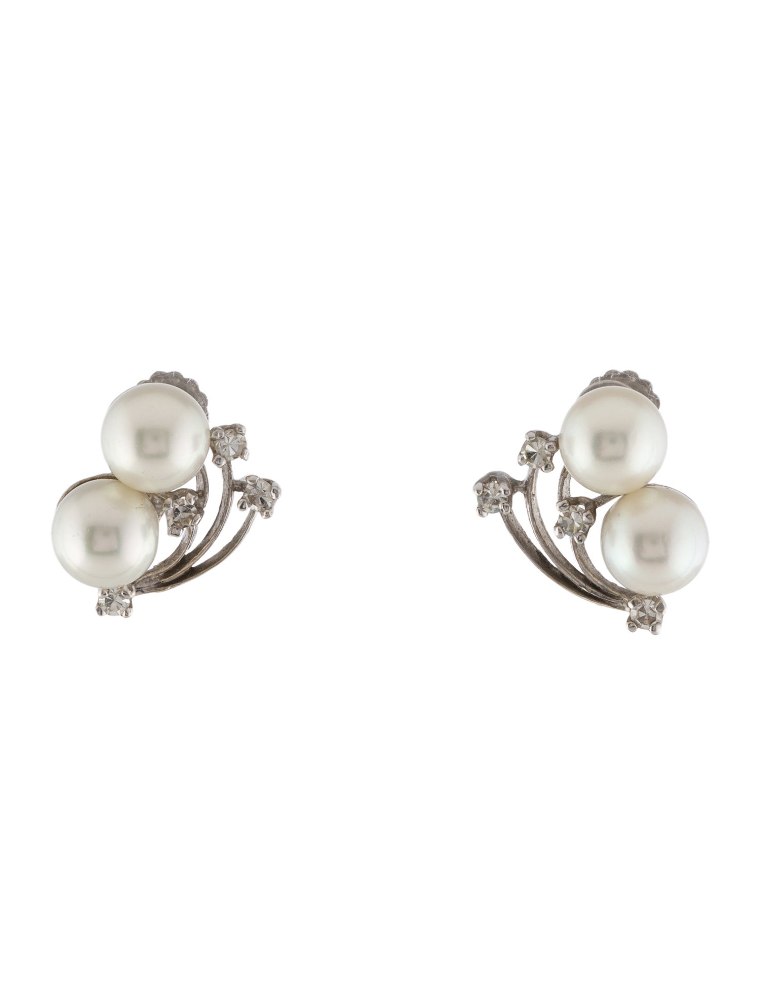 Earrings 14K Pearl & Diamond Drop Earrings