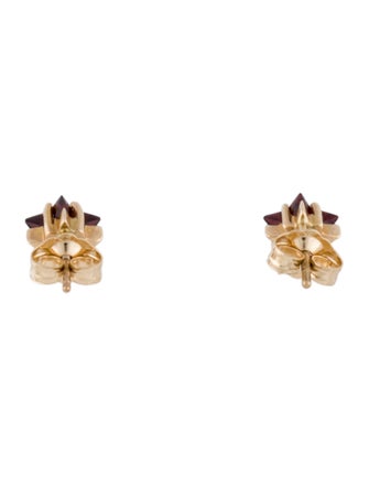 Earrings 14K Garnet Star Studs
