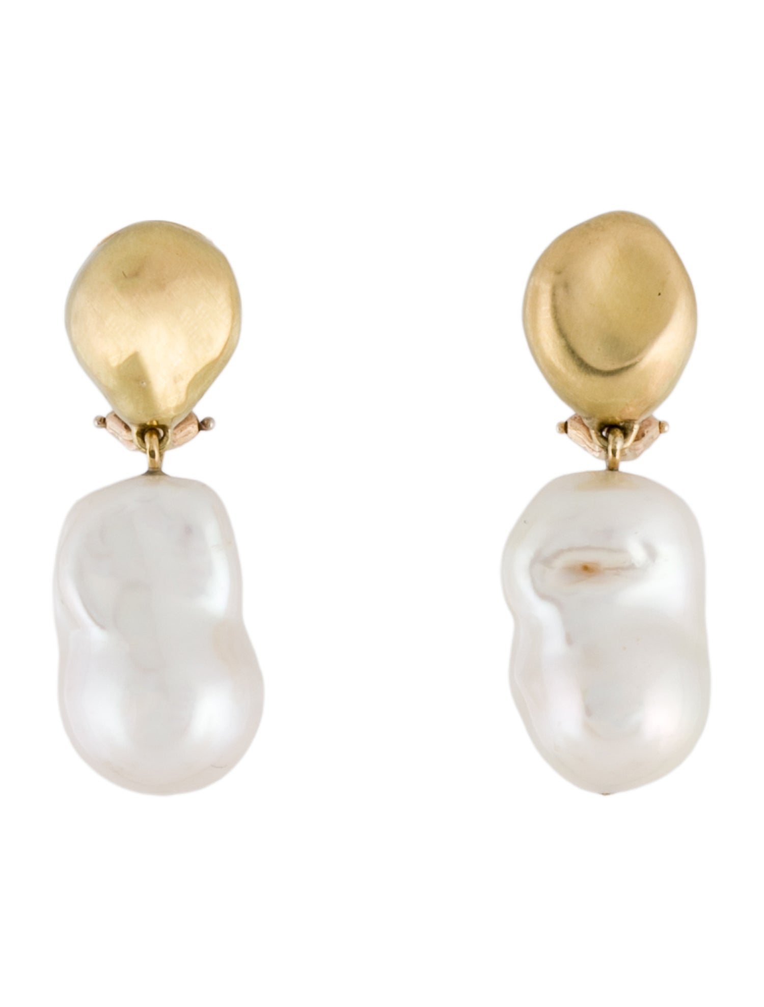 Earrings 18K Pearl Drop Earclips