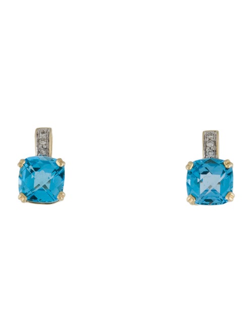 Earrings 14K Topaz & Diamond Drop Earrings