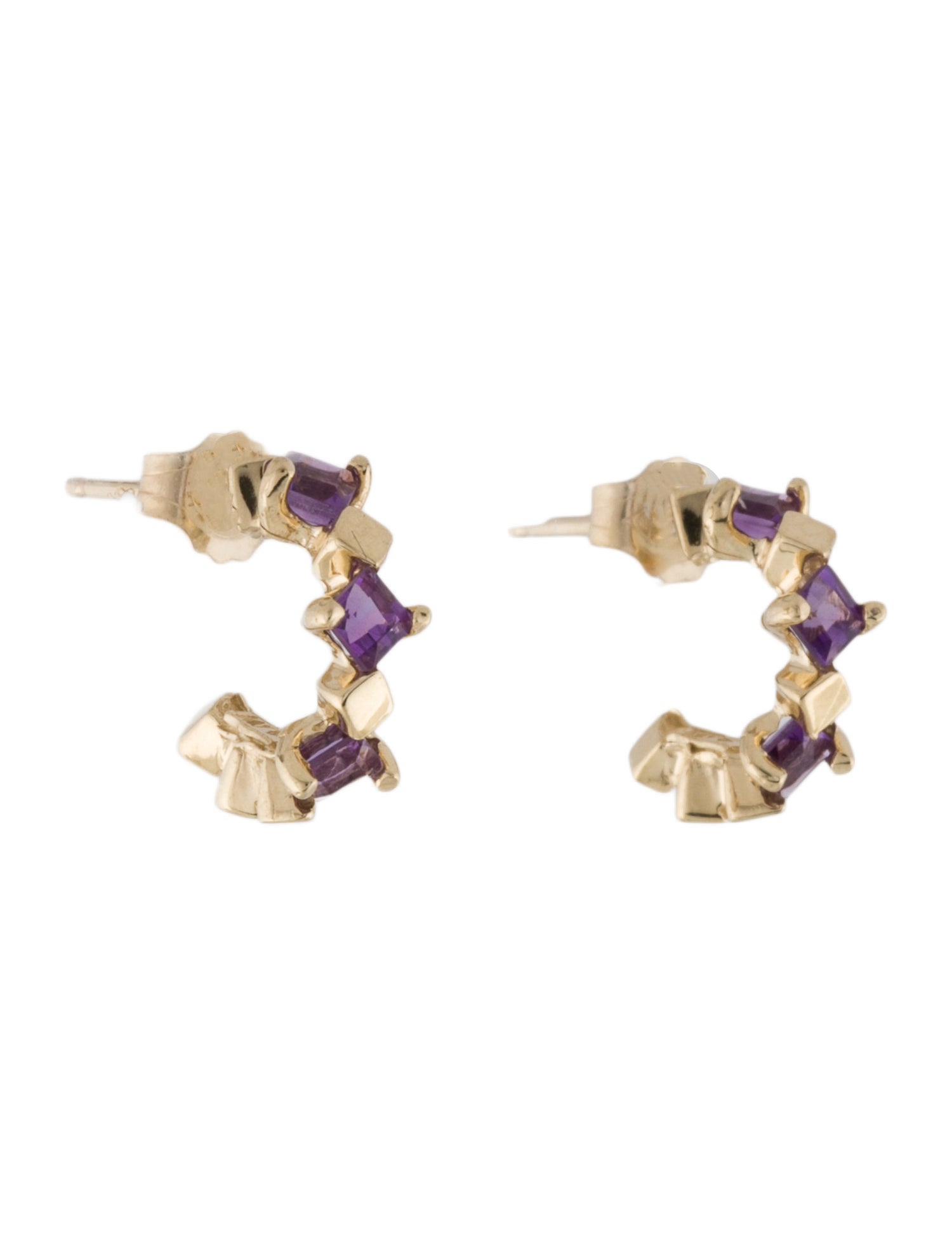 Earrings 14K Amethyst Hoop