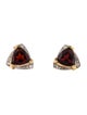 Earrings 14K Garnet & Diamond Stud Earrings
