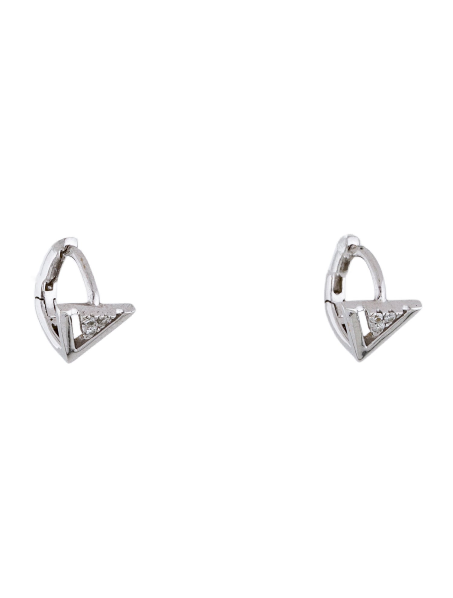 Earrings 18k Diamond Triangle Huggie