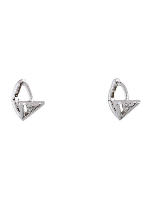 Earrings 18k Diamond Triangle Huggie Earrings
