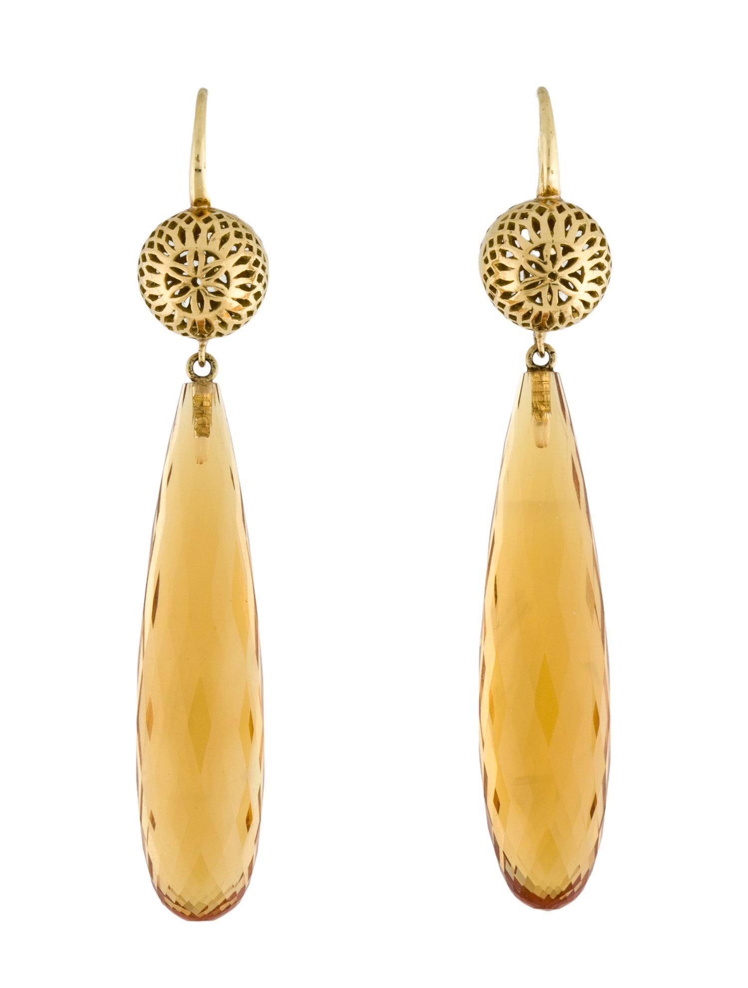 Earrings 18K Citrine Drop