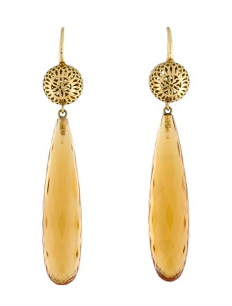 Earrings 18K Citrine Drop Earrings