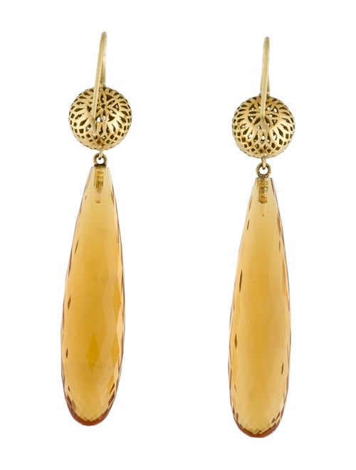 Earrings 18K Citrine Drop Earrings