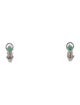 Earrings 14K Emerald & Diamond Two-Tone Earclips