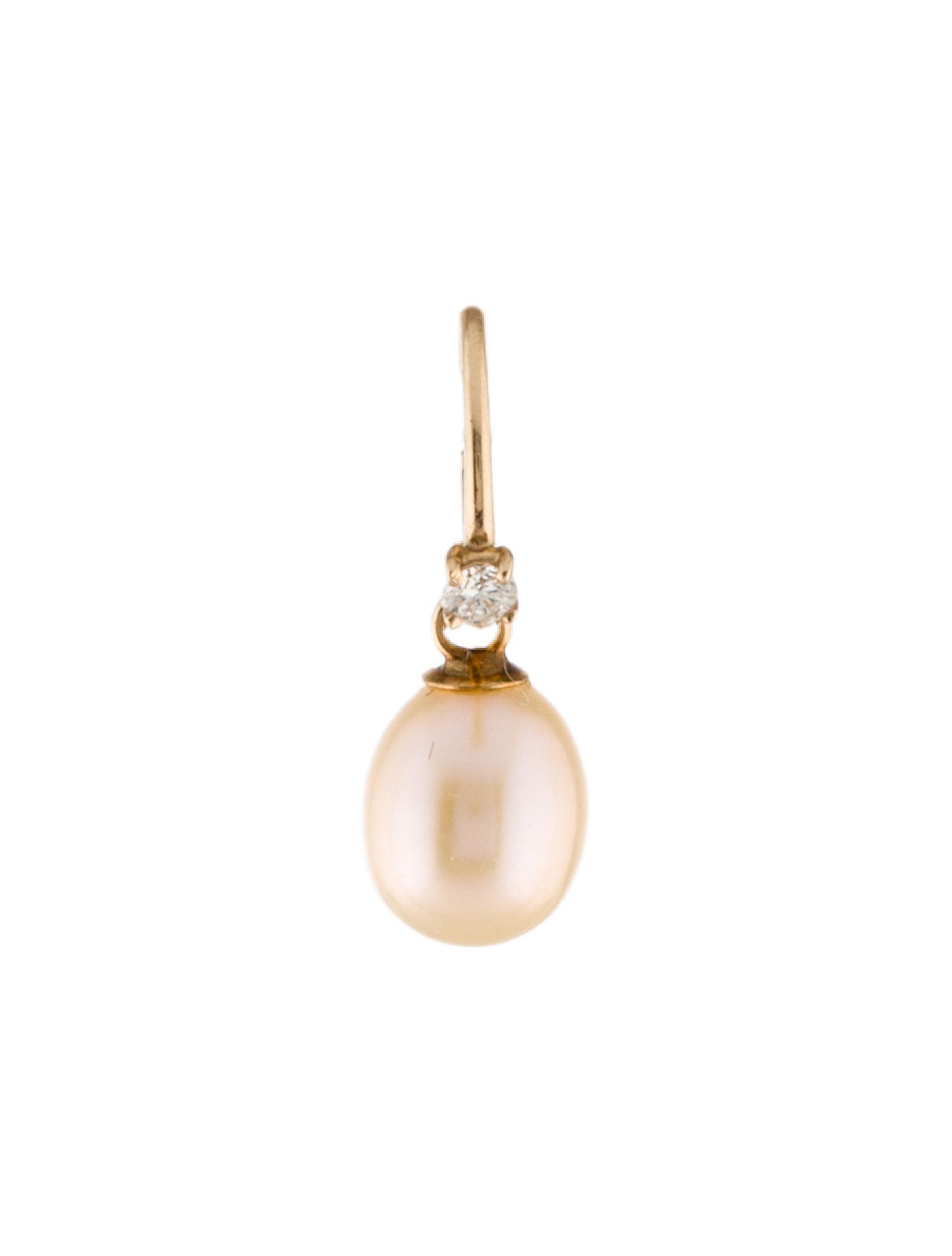 Earrings 14K Pearl & Diamond Drop Single Earring