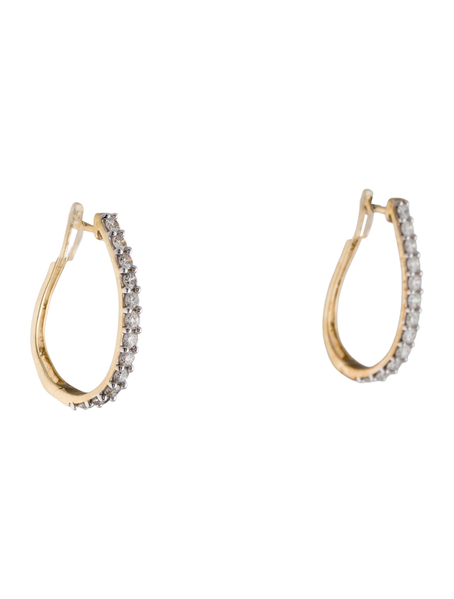 Earrings 10K 1.92ctw Diamond Long Hoop