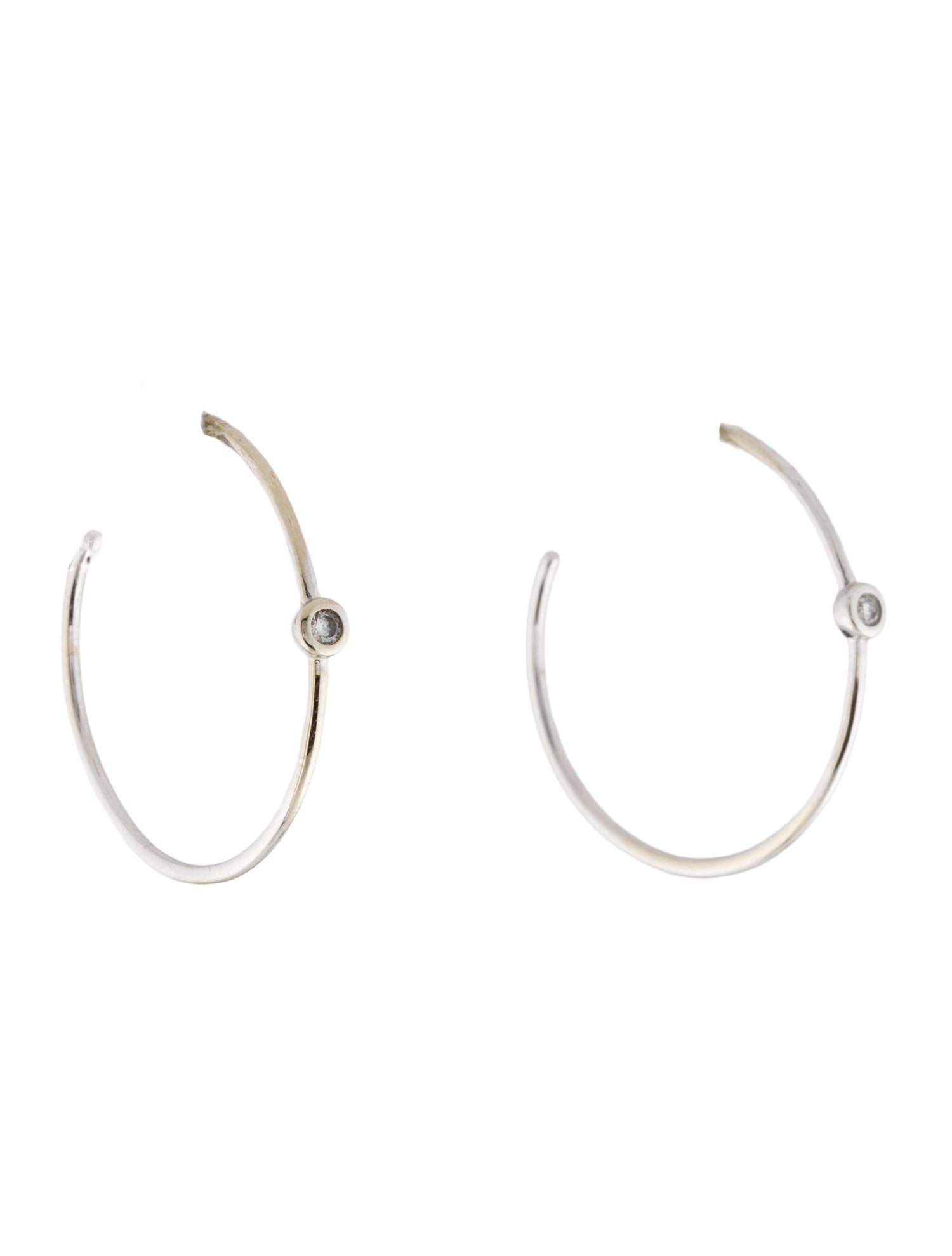 Earrings 14K Diamond Staton Hoop