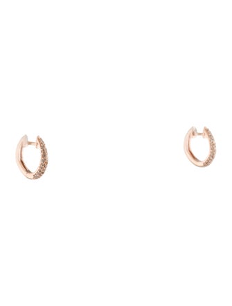 Earrings 14K Diamond Huggie Hoop Earrings