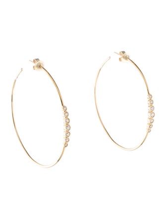 Earrings 14K Diamond Hoop Large Earrings
