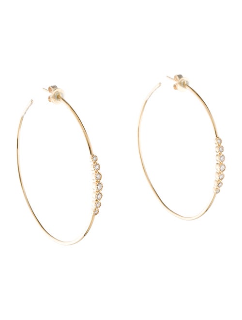 Earrings 14K Diamond Hoop Large Earrings