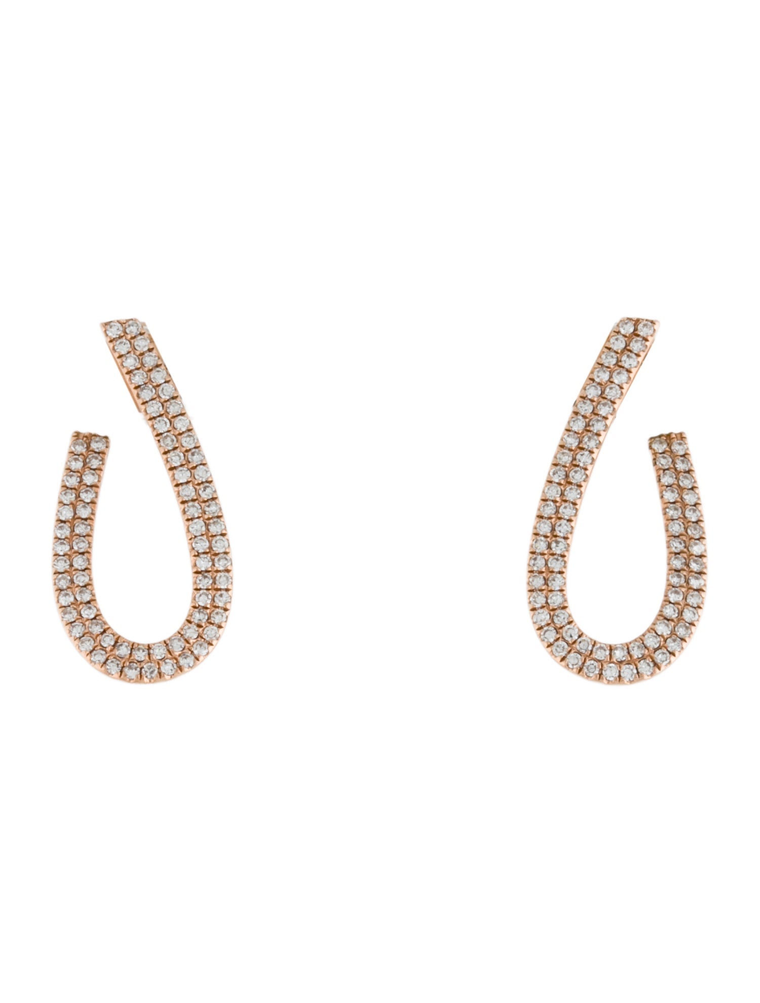 Earrings 14K Diamond Curve Drop