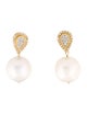 Earrings 14K Pearl & Diamond Drop Earrings