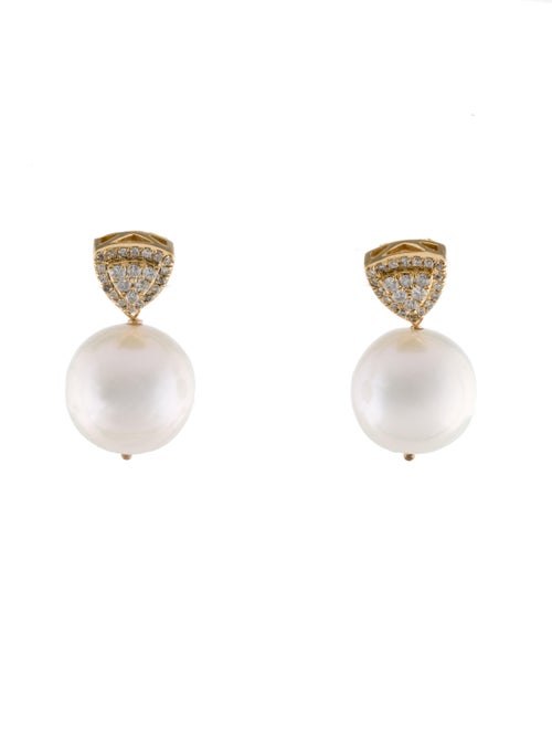 Earrings 14K Pearl & Diamond Drop Earrings