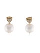 Earrings 14K Pearl & Diamond Drop Earrings