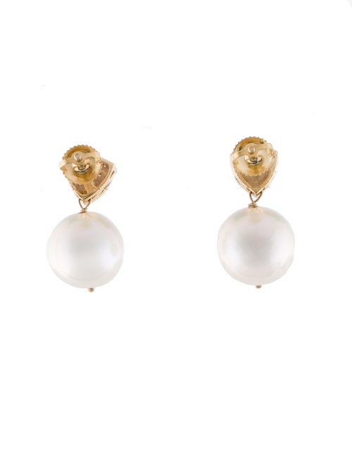 Earrings 14K Pearl & Diamond Drop Earrings