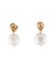 Earrings 14K Pearl & Diamond Drop Earrings