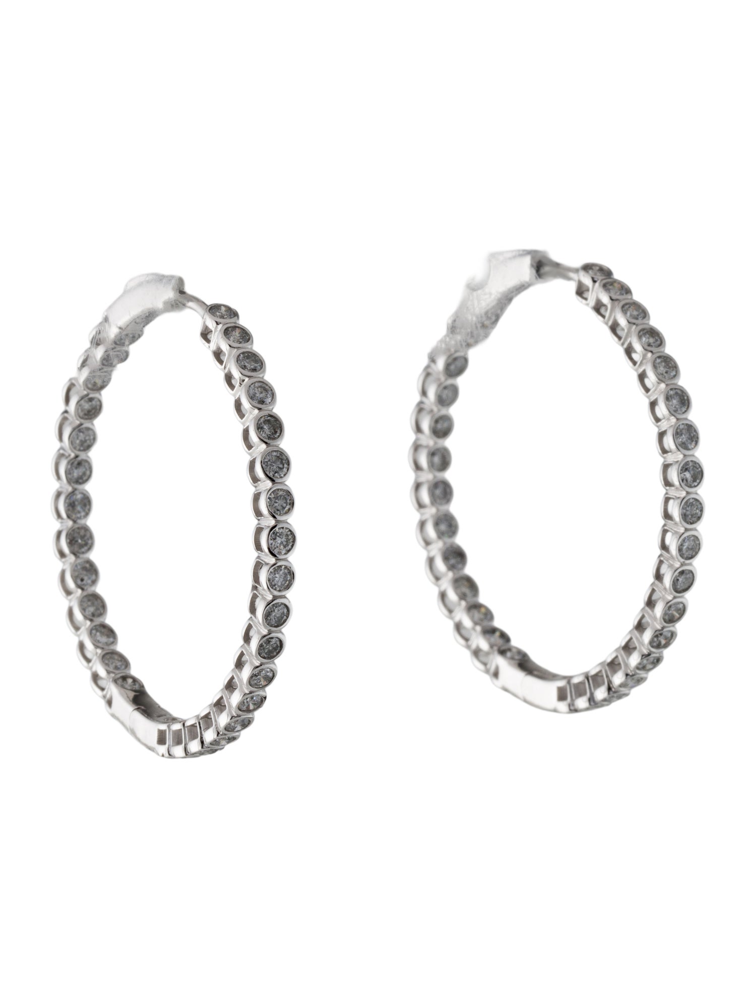 Earrings 14K 2.00ctw Diamond Inside-Out Hoop