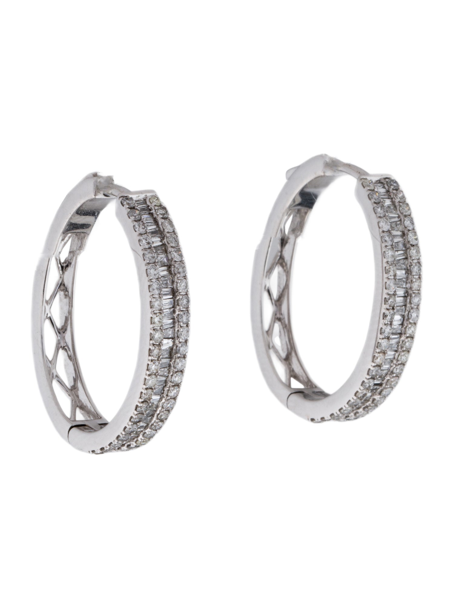 Earrings 14K 1.50ctw Diamond Hoop earrings