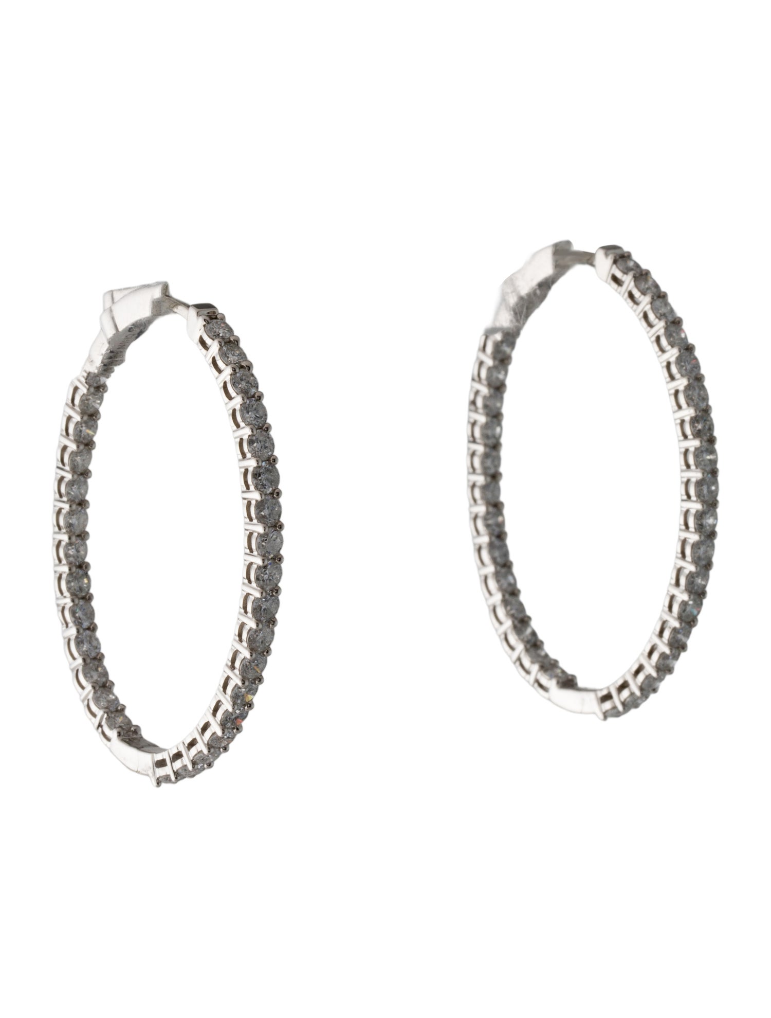 Earrings 14K 3.00ctw Diamond Inside-Out Hoop Earrings