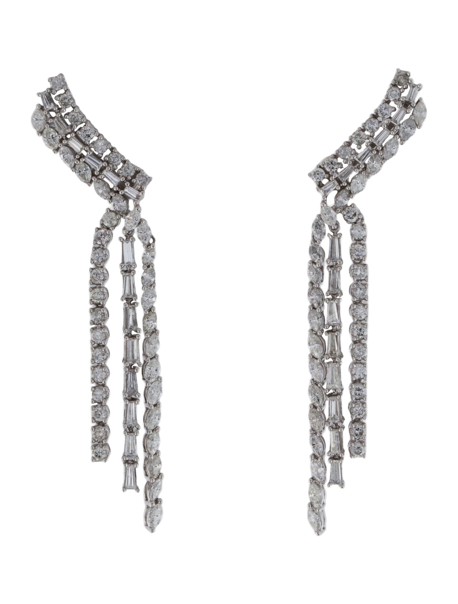 Earrings 14K 4.50ctw Diamond Mixed Shape Drop