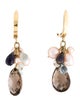 Earrings 14K Pearl & Multistone Drop Earrings