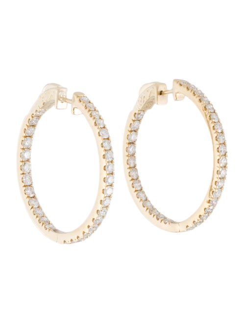 Earrings 14K 2.40ctw Diamond Inside-Outside Hoop Earrings