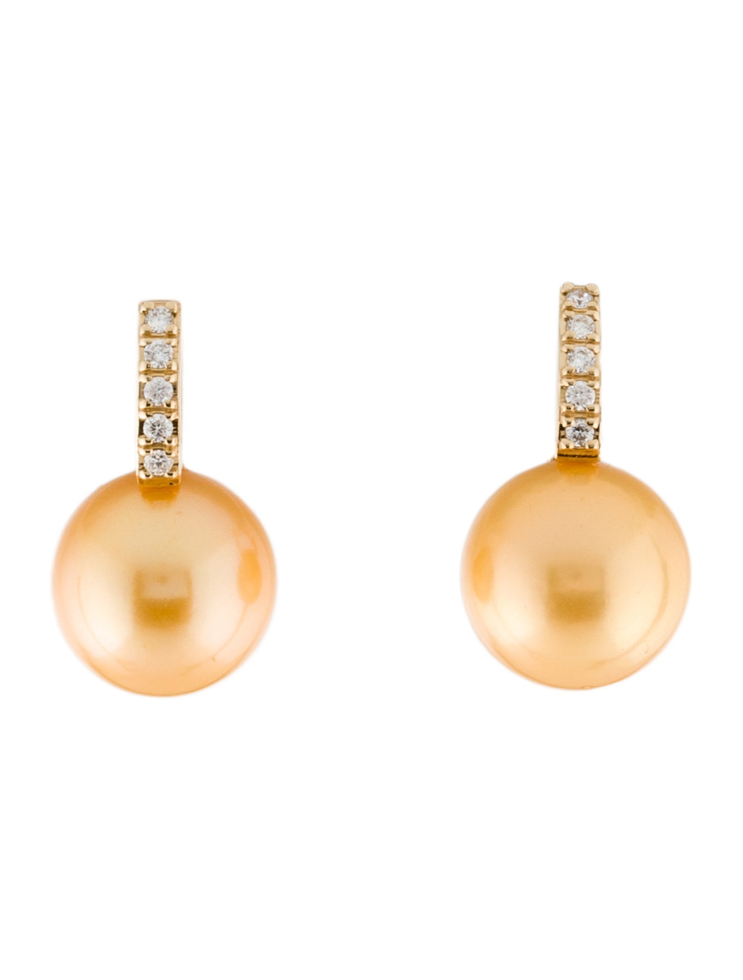 Earrings 14K Pearl & Diamond Huggie Drop