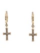 Earrings 14K Diamond Cross Huggie Drop Earrings