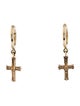 Earrings 14K Diamond Cross Huggie Drop Earrings